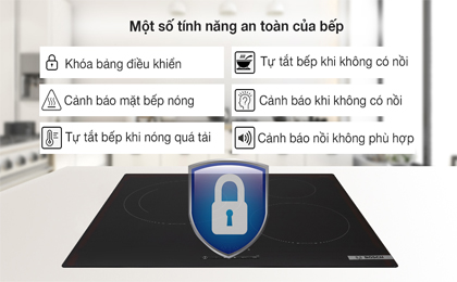 Tính năng an toàn - Bếp từ 3 vùng nấu lắp âm Bosch PUJ61RBB5E