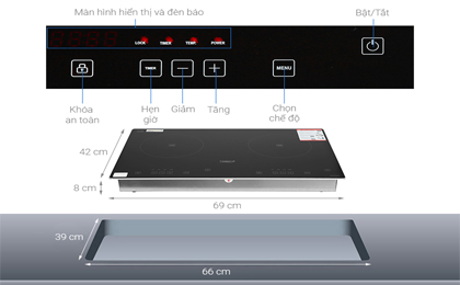 Bếp từ đôi lắp âm Chef's EH-DIH2000A