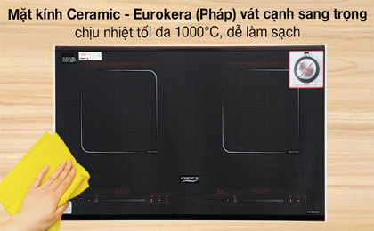 Bếp từ đôi lắp âm Chef's EH-DIH320 - Mặt kính Ceramic - Eurokera (Pháp)