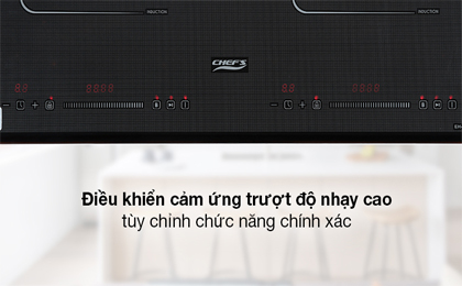 Bếp từ đôi lắp âm Chef's EH-DIH320 - Điều khiển cảm ứng trượt độ nhạy cao, thao tác dễ dàng cả khi tay đang ướt