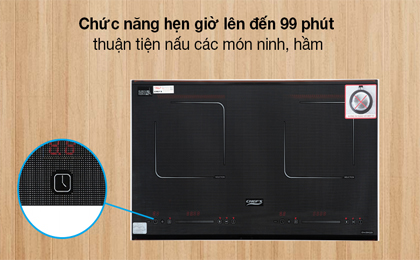 Bếp từ đôi lắp âm Chef's EH-DIH320 - Sử dụng với nồi/chảo có đáy nhiễm từ như gang, inox 430 dạng đáy liền