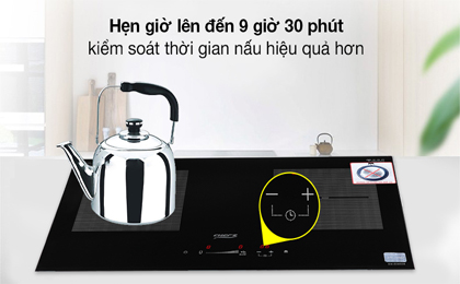 Hẹn giờ 9 giờ 30 phút - Bếp từ đôi Chef's EH - DIH328