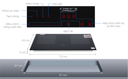 Bếp từ đôi lắp âm Chef's EH-DIH666
