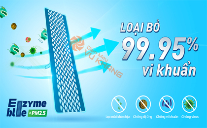 Điều hòa Daikin phin lọc enzyme blue loại bỏ 99,9% vi khuẩn