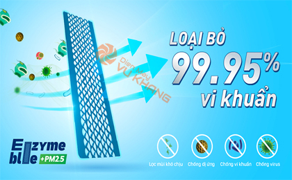 Điều hòa Daikin phin lọc enzyme blue loại bỏ 99,9% vi khuẩn