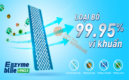 Điều hòa Daikin phin lọc enzyme blue loại bỏ 99,9% vi khuẩn