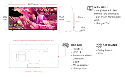 Sở hữu màn hình 75 inch với độ phân giải 4K sắc nét