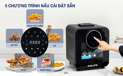 Lò chiên không dầu kết hợp hấp Kalite STEAM STAR 15 lít - Tiện ích