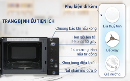 Lò vi sóng có nướng Panasonic NN-GT35NBYUE 24 lít - Tiện ích và phụ kiện