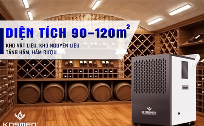 Máy hút ẩm công nghiệp KM-90S phù hợp không gian có diện tích 90-120m2