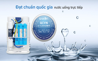 Đạt chuẩn quốc gia nước uống trực tiếp - Máy lọc nước không vỏ RO Karofi KAQ-U95 10 lõi 