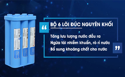 Cụm 6 lõi lọc đúc nguyên khối - Máy lọc nước RO Karofi KAQ-U95