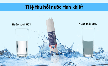 Tỉ lệ lọc 50/50 - Máy lọc nước không vỏ RO Karofi KAQ-U95 10 lõi