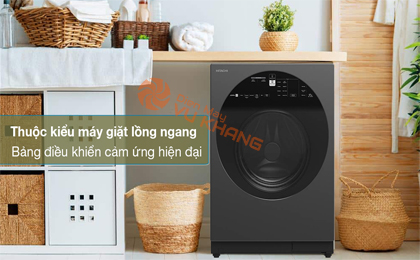 Máy giặt Inverter 10 kg Hitachi BD-100XGV MAG - Thuộc kiểu lồng giặt nằm ngang, kiểu dáng hiện đại, trang bị bảng điều khiển dễ sử dụng