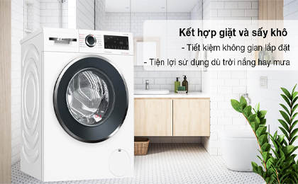 Máy giặt sấy Bosch 10 kg WNA254U0SG -Kết hợp giặt và sấy tiện lợi trên cùng một thiết bị