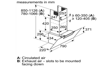 Kích thước Máy hút mùi Bosch DWK87EM60B