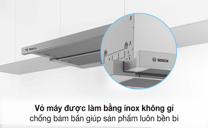 Vỏ máy hạn chế bấm bẩn - Máy hút mùi âm tủ Bosch DFT63AC50