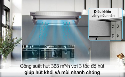 Hoạt động mạnh mẽ - Máy hút mùi âm tủ Bosch DFT63AC50