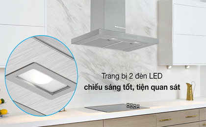 Đèn - Điều khiển - Máy hút mùi áp tường Bosch DWB77CM50