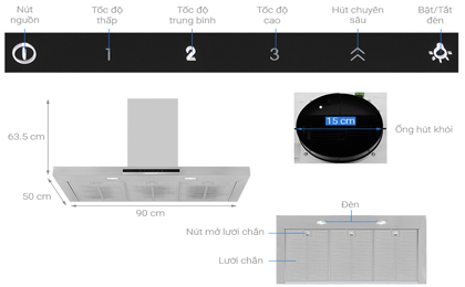 Máy hút mùi áp tường Bosch DWB97IM50