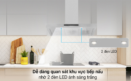 Đèn chiếu sáng - Máy hút mùi áp tường Bosch DWB97IM50