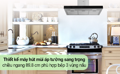 Máy hút mùi áp tường Bosch DWBM98G50B - Thiết kế