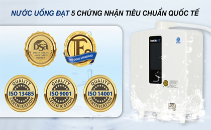 Máy lọc nước ion kiềm Kangen LeveLuk K8 - Nhiều chứng nhận Quốc tế