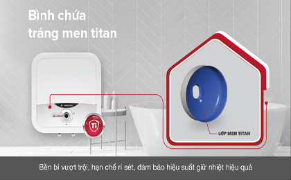 Máy nước nóng gián tiếp Ariston 15 lít 2500W AN2 15 RS 2.5 FE - Lòng bình tráng men Titan