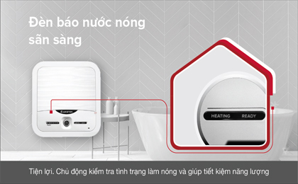 Máy nước nóng gián tiếp Ariston 30 lít 2500W AN2 30 LUX 2.5 F - Đèn báo nước nóng sẵn sàng