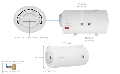 Máy nước nóng gián tiếp Ariston 80 lít PRO R 80 H 2.5 FE