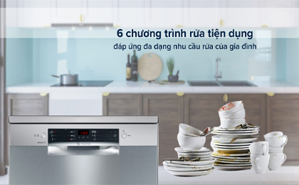 Máy rửa chén độc lập Bosch SMS46GI01P TGB - Chương trình rửa