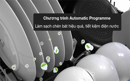 Máy rửa chén Bosch SMS4ECI14E - •Chương trình tự động Automatic Programme làm sạch chén bát hiệu quả, tiết kiệm điện nước 