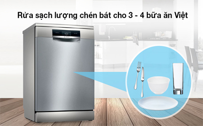 Công suất 2400 W - Máy rửa chén độc lập Bosch SMS8YCI01E