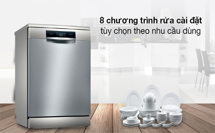 8 chương trình rửa - Máy rửa chén độc lập Bosch SMS8YCI01E