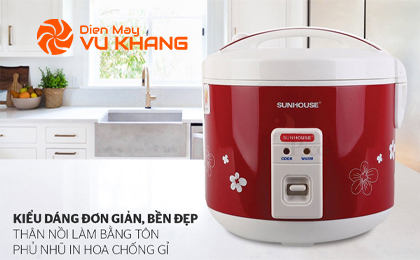 Nồi cơm điện Sunhouse SHD8601 kiểu dáng sang trọng