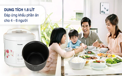 Nồi cơm nắp gài 1.8 lít Panasonic SR-MVN18FRAX - Dung tích