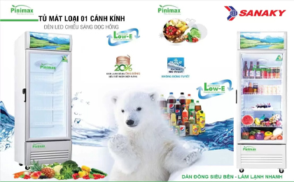 Tủ đông Pinimax 1 cánh kính của Sanaky