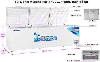 Tủ đông Alaska HB 1400C