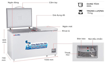 Tủ đông Alaska 890 lít HB-890