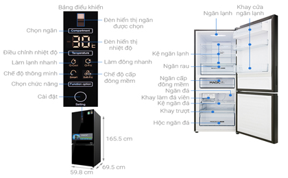 Tủ lạnh Aqua 292 lít AQR-IG338EB GB