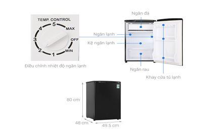 Tủ lạnh Aqua 90 lít AQR-D99FA(BS)