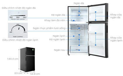 Tủ lạnh Aqua Inverter 245 lít AQR-T259FA(FB)