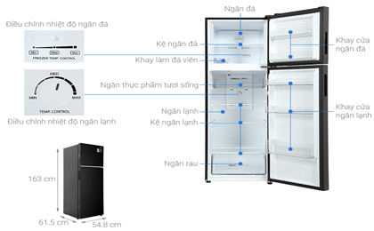 Tủ lạnh Aqua Inverter 283 lít AQR-T299FA(FB)