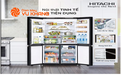 Tủ lạnh Hitachi 4 cửa Inverter 569L R-WB640VGV0X(MGW)