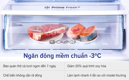 Tủ lạnh Panasonic Inverter 255 lít NR-BV280QSVN - Ngăn đông mềm Prime Fresh+