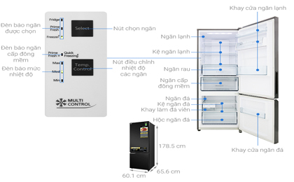 Tủ lạnh Panasonic Inverter 322 lít NR-BC360QKVN