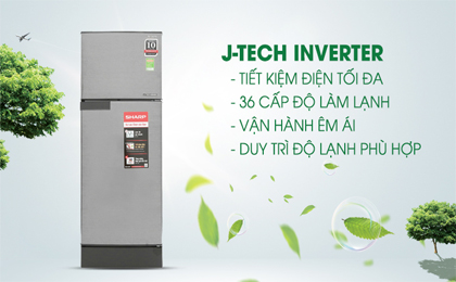 Tủ lạnh Sharp Inverter 165 lít SJ-X196E-DSS - Tiết kiệm điện