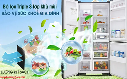 Tủ lạnh Side by Side Hitachi Inverter 569 Lít R-MY800GVGV0