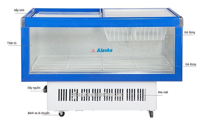 Tủ mát Alaska nằm ngang LC-450B cấu tạo