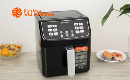 Nồi chiên không dầu Sharp KF-AF55EV-BK 5.5 lít